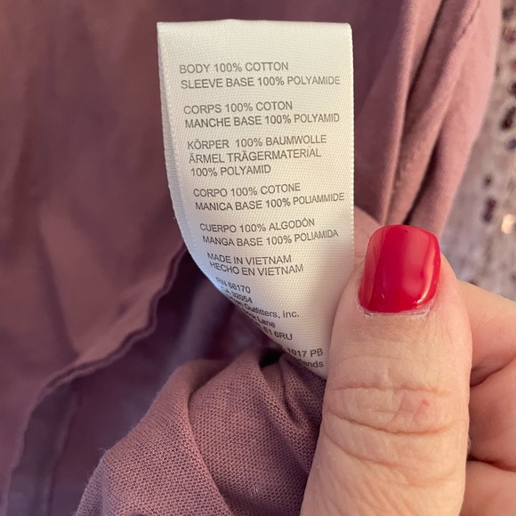 Free People Celine Tee Shirt. Top. Rose Gold. Long Sleeve. XL. NWT. Sequins. - Picture 5 of 9